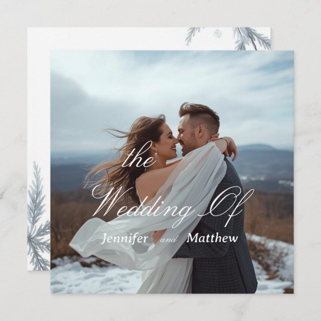 Convite Simples Personalizado para Casamento Moder (Frente/Verso)