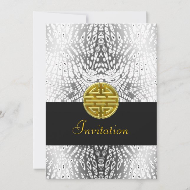 Convite Simples Popular com símbolo Chinês (Frente)