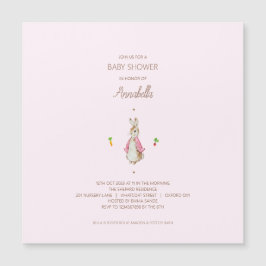 Convite Simples rosa Peter o Rabbit