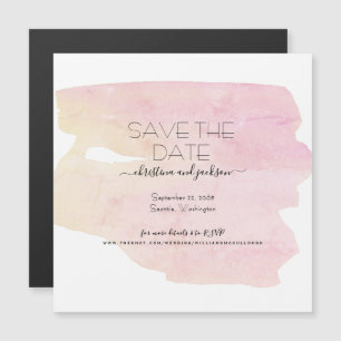 Convite Simples Swash de Aquarela Rosa e Amarelo para Salv