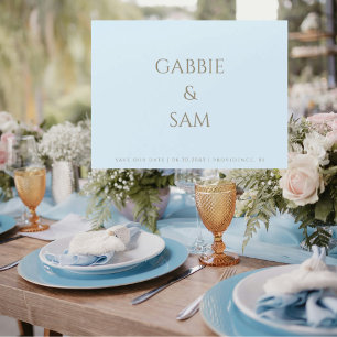 Convite Simplicidade Casamento Icy Blue Salve nossa Data