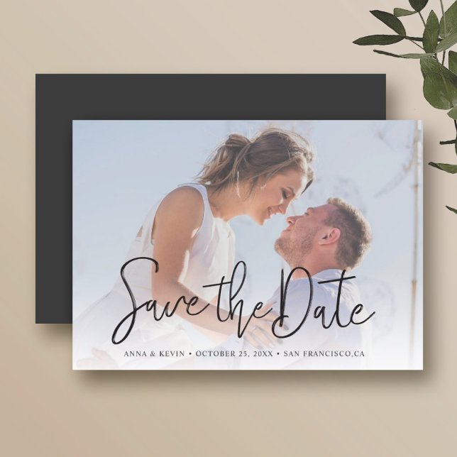Convite Simply Chic Photo Magnet Save the Date Invitation (Criador carregado)