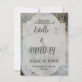 Convite Sinal de Boas-Vindas de Casamento Minimalista Eleg