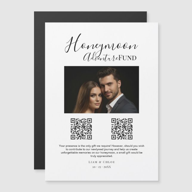 Convite Sinal de casamento com código QR para o Fundo de L (Frente/Verso)