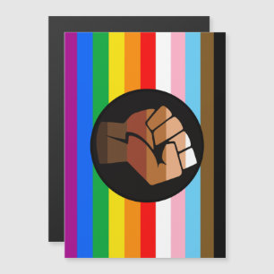 Convite Sinalizador de orgulho POC de progresso LGBTQ+