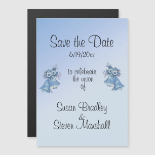 Convite Sinos de Casamento Azul Salve a Data