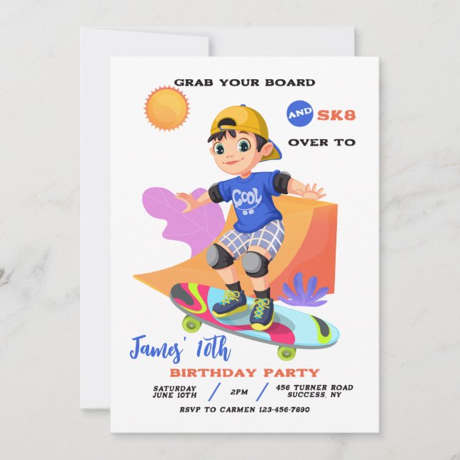 Convite Skatepark Boy (Frente)