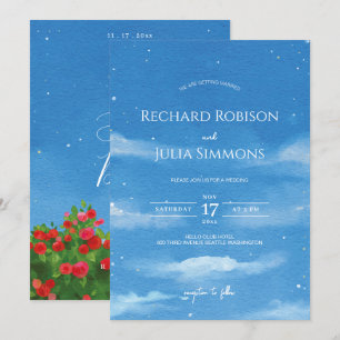 Convite SKY Save The Date /Céu Aquarela Nuvem