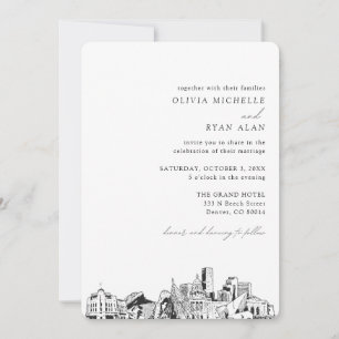 Convite Skyline Elegante Denver Wedding