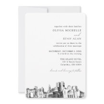 Convite Skyline Elegante para Casamento Columbus