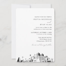 Convite Skyline Elegante para Casamento de Albuque