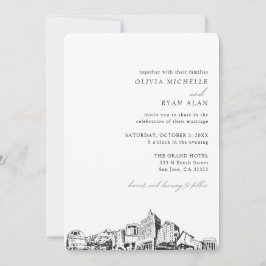 Convite Skyline Elegante para Casamento de San Jos