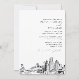 Convite Skyline para Casamento de Destino de Miami