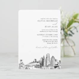 Convite Skyline para Casamento de Destino de Miami