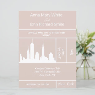 Convite Skyline para Nova Iorque Elegante Moderno