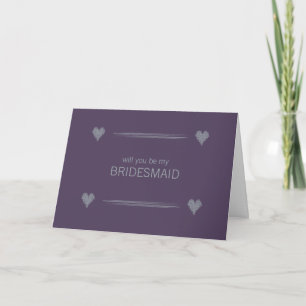 Convite Slate and Indigo Be My Bridesmaid Card