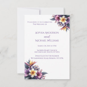 Convite sobre tema de casamento tropical