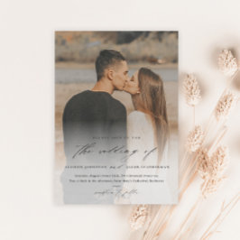 Convite Sobreposição de Foto de Roteiro Elegante Casamento