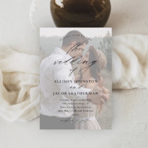 Convite Sobreposição de Foto de Roteiro Elegante Casamento