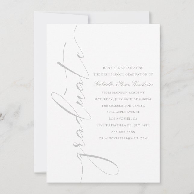 Convite sofisticado à Festa de formatura (Frente)