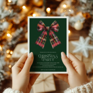 Convite sofisticado para festa de Natal com laço