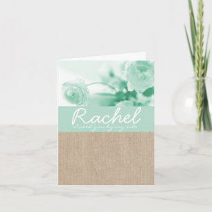 Convite Solicitação de Bridesmaid do Chique Mint Peony Bur