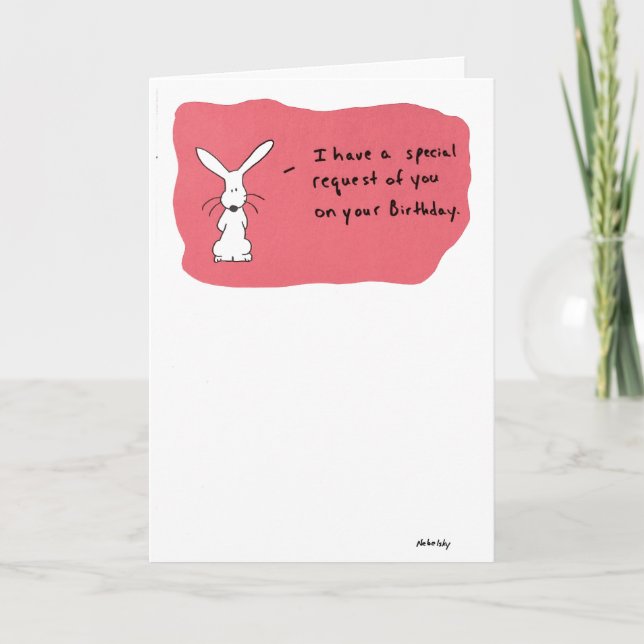 Convite Solicitação especial no seu aniversário (Frente)