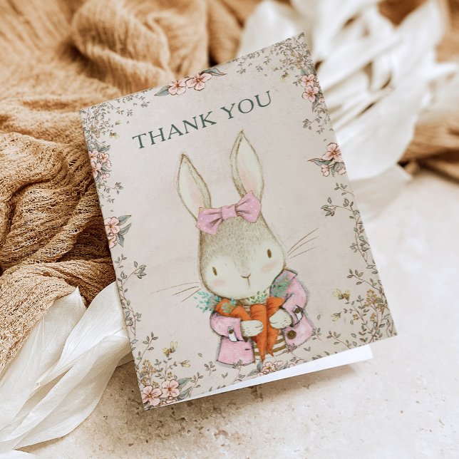 Convite Somebunny is Turning One Birthday Thank You Card (Criador carregado)