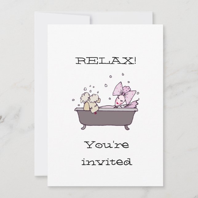 Convite Spa De Cartão Plano De Duas Faces, De 50 A (Frente)