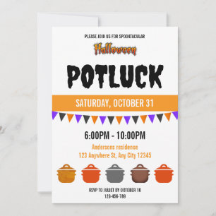 Convite Spooktacular de Halloween Potluck