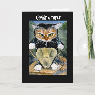 Convite Spooky Cat in Halloween costume card or invitation