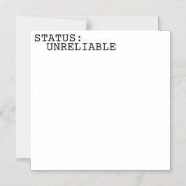 Convite Status Não Confiável Minimalista Tipográfico 