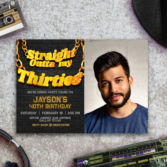 Convite Straight Outta meus Trinta Anos (Criador carregado)