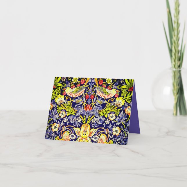 Convite Strawberry Thef Birds William Morris (Frente)