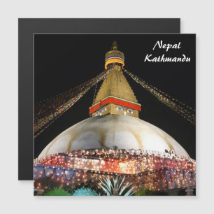 Convite Stupa Boudhanath, Katmandu à noite - Nepal