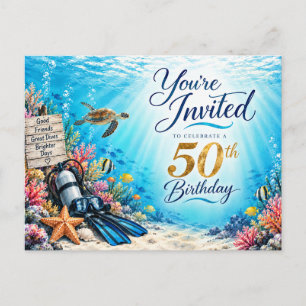 Convite Subaquático para Aniversário de 50 anos de