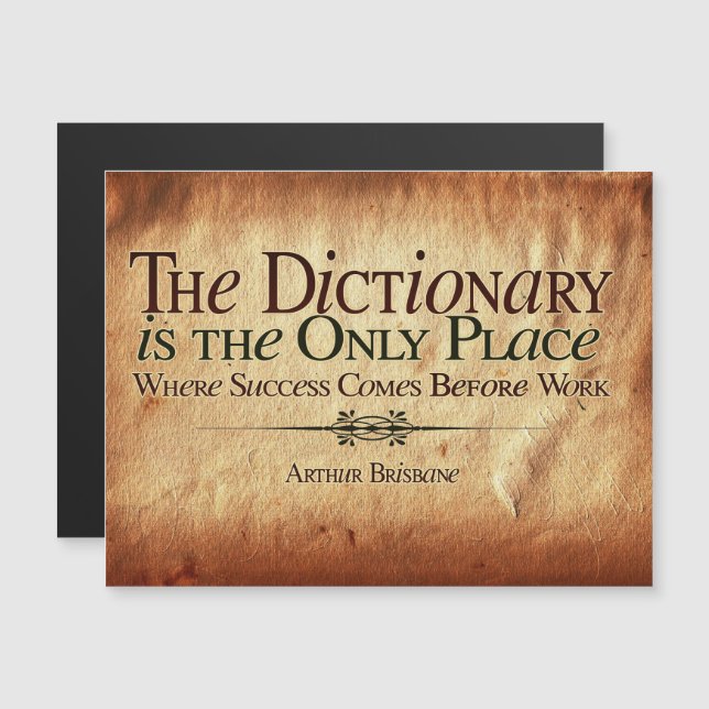 Convite Success Comes Before Work Magnetic Postcard (Frente/Verso)