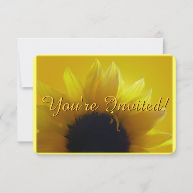 Convite Sunflower Personalize Cartão RSVP Flor (Frente)