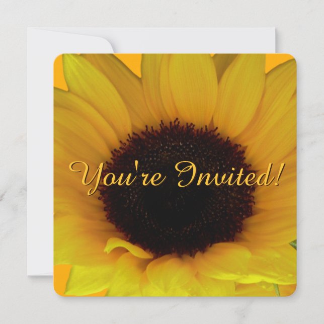 Convite Sunflower Personalize Cartão RSVP Flor (Frente)