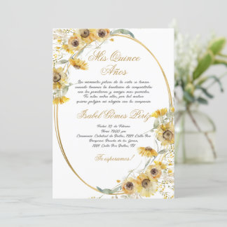 Convite Sunflower Quinceañera