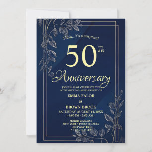 Convite Surpresa de 50 Anos de Casamento Marinha