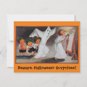Convite Surpresa de Halloween Fofo e Antigo