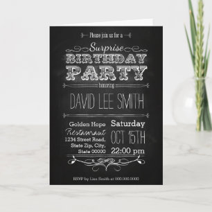 Convite Surprise Birthday Party