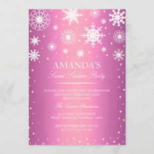 Convite Sweet 16 Pink Winter Wonderland