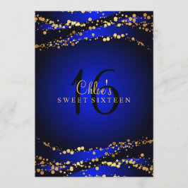 Convite Sweet 16 | Poeira de Estrelas Azul e Doura
