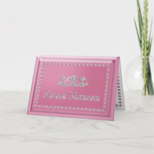 Convite Sweet Sixteen Birthday Pink Diamonds and Crown