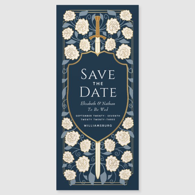 Convite Sword & Shield Medieval Fantasy Salve a Data (Frente)