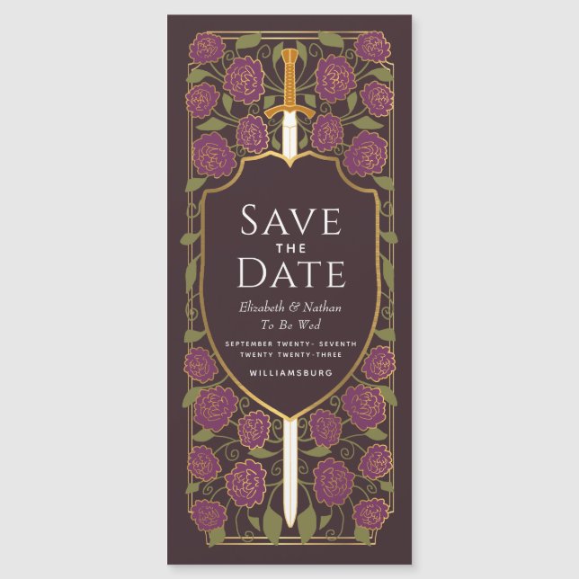 Convite Sword & Shield Medieval Fantasy Salve a Data (Frente)