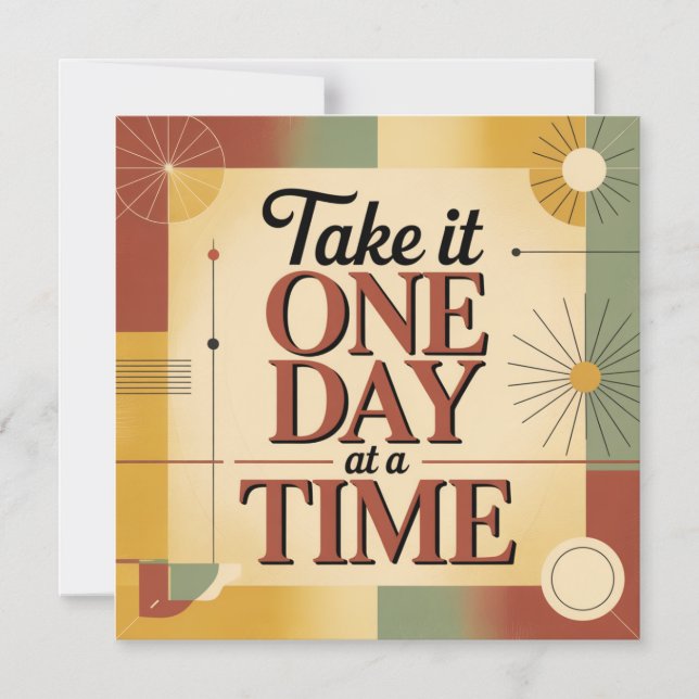 Convite Take It One Day At A Time (Frente)
