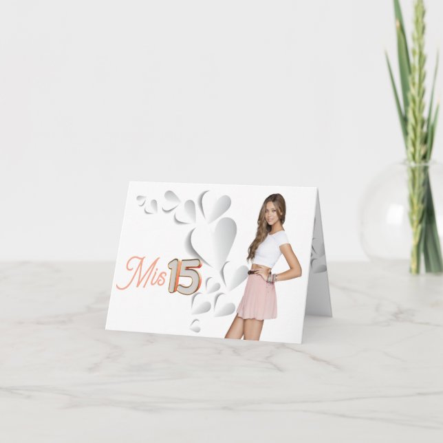 Convite Tarjeta plegable mis 15 digital (Frente)